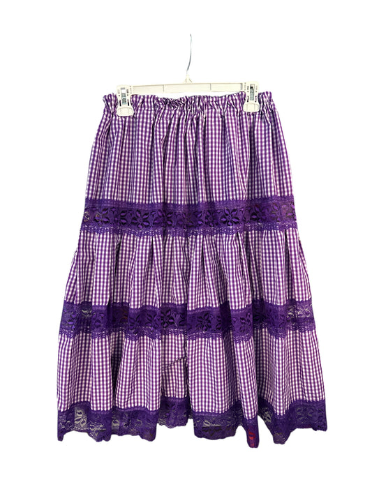 Saint Lazarus Gingham with purple lace Skirt