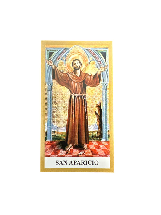 Prayer Card Saint Aparicio 4"x 2"