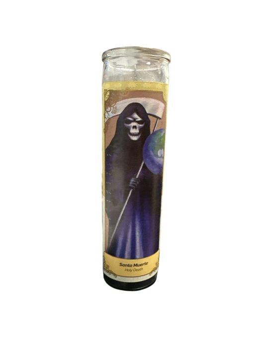 8' Glass Holy Death candle