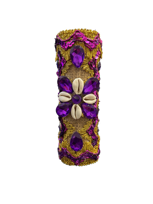 8" Saint Lazarus decorated candle