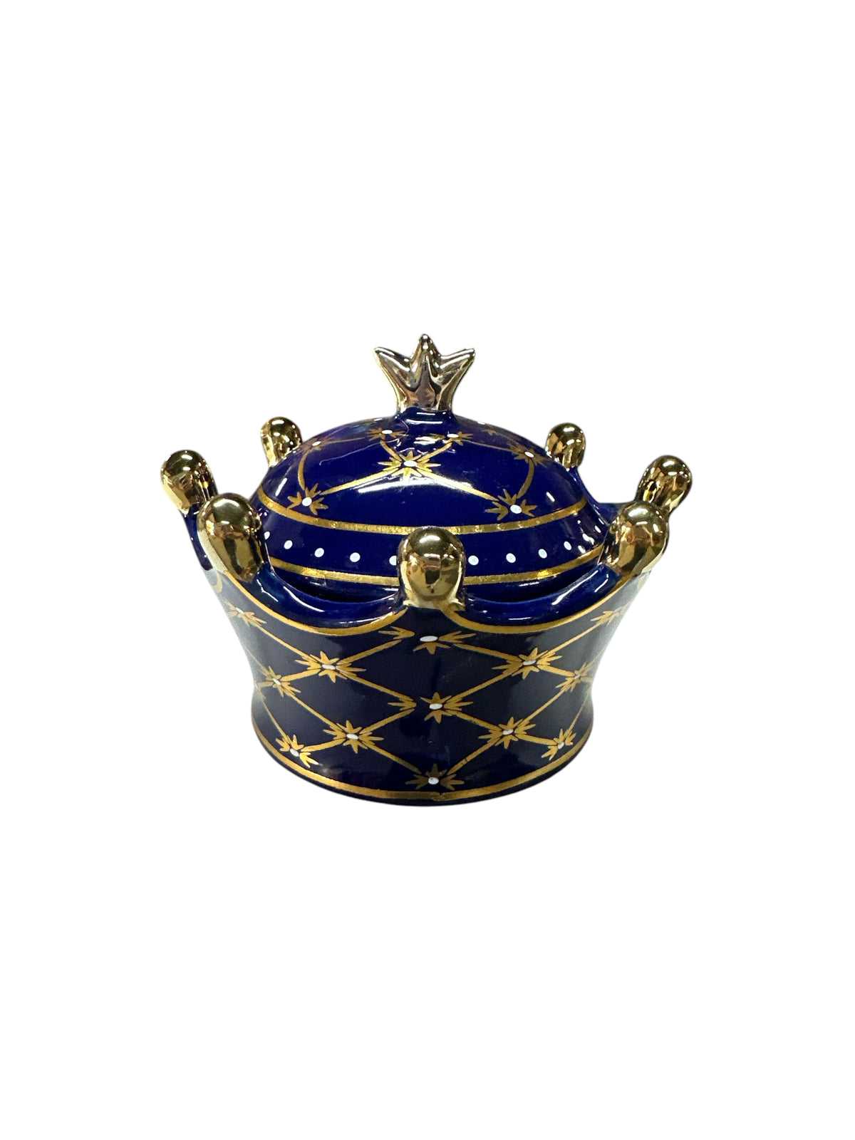 Small Crown Blue/ Gold Soperita  Ibeyi/ Yemaya 6”x 6”x 5”