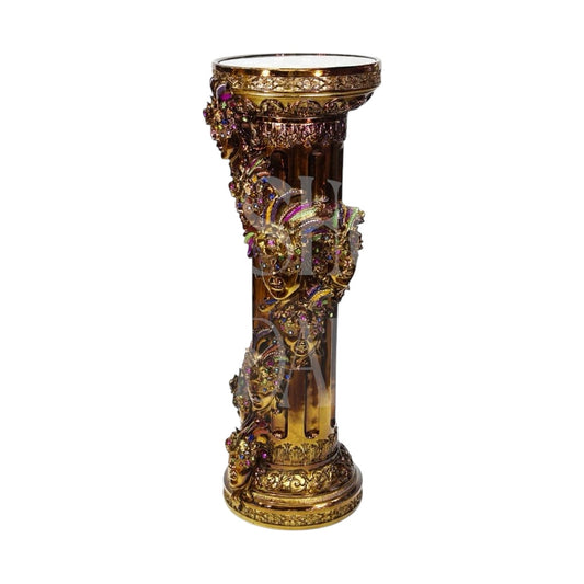 Oya Brown/ Gold Pedestal with a Peacock 39"x 15"