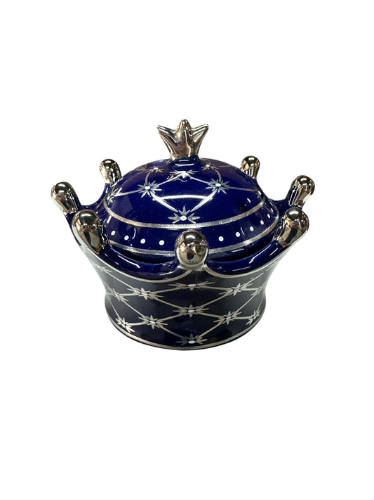 Small Crown Blue/ Silver Soperita Ibeyi/ Yemaya 6”x 6”x 5”