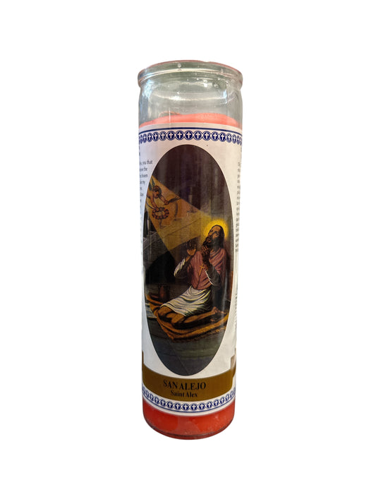 8" Saint Alex image candle