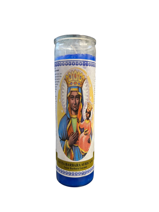 8" Saint Barbara Lucumi image candle