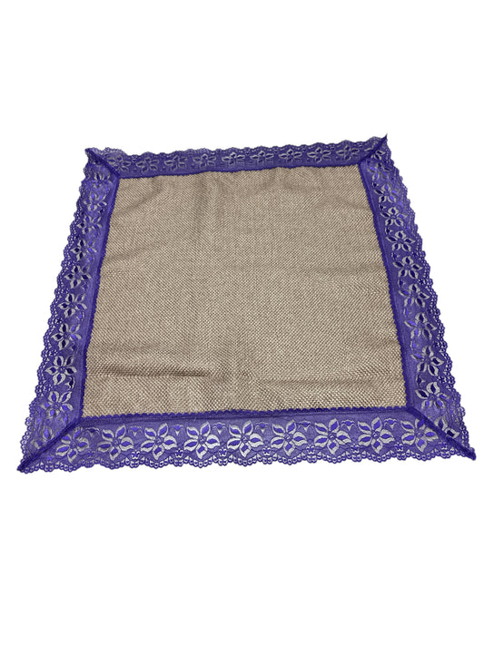 Sackcloth with Purple Lace 36" x 36"