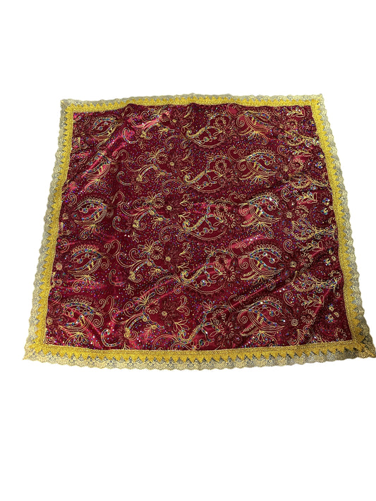 Oya Satin and embroidered  Cloth 41"x 41"