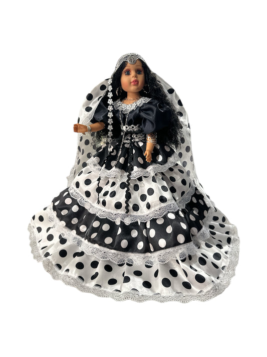 26" Gipsy Spiritual Doll dressed in Black and White