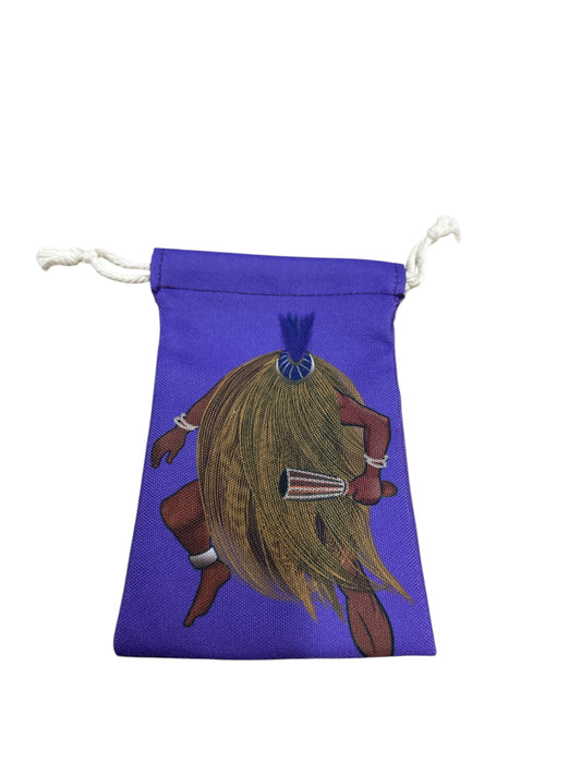 Babalu Aye image cowrie bag  7”H x 4”W