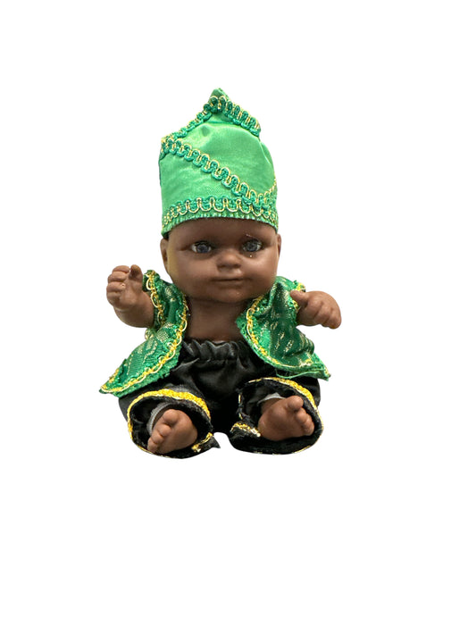 6" Baby dressed in Black and Green (Ogun)