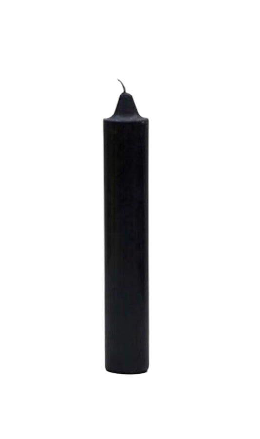6" Black tape candle