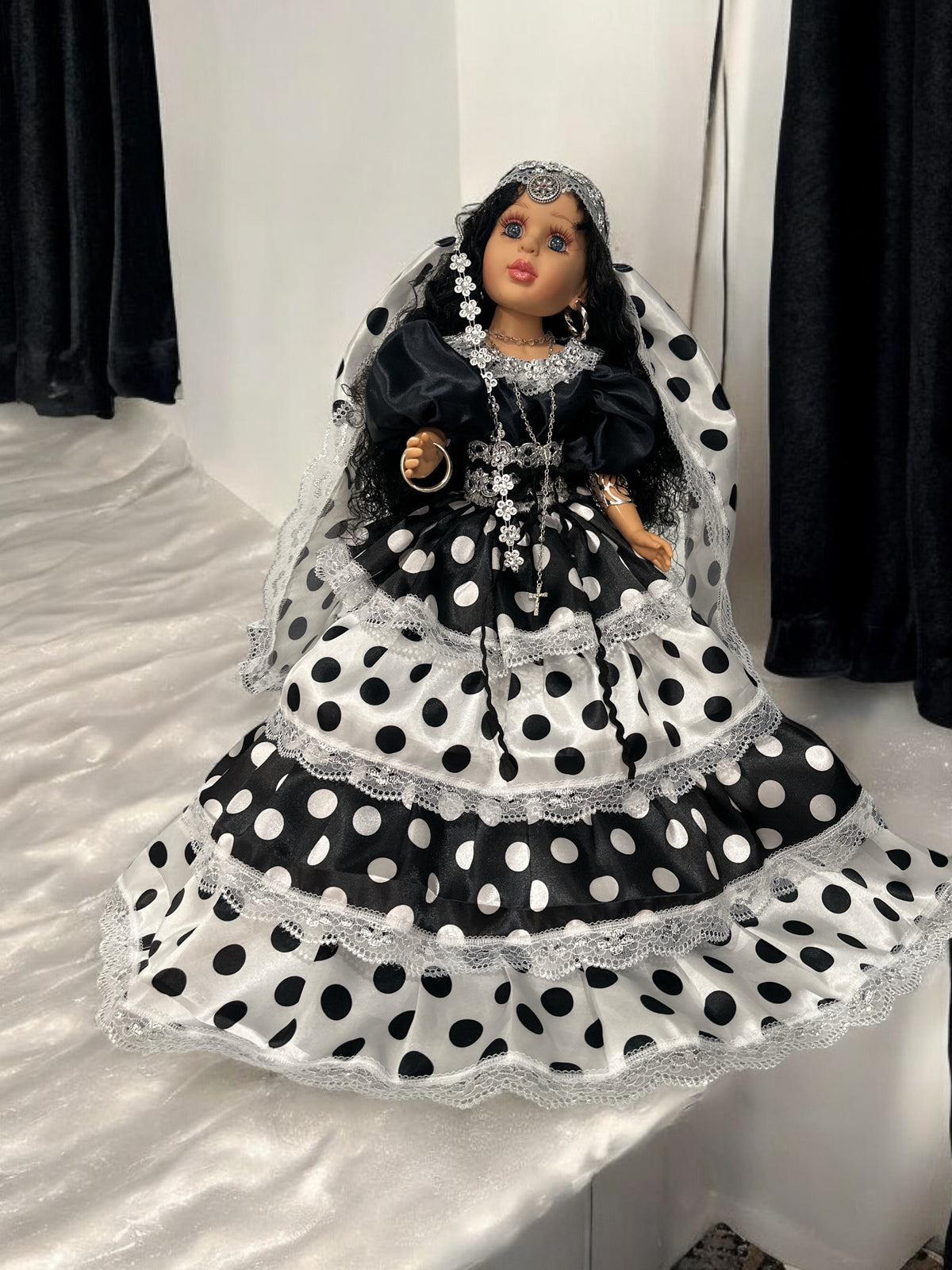 26" Gipsy Spiritual Doll dressed in Black and White