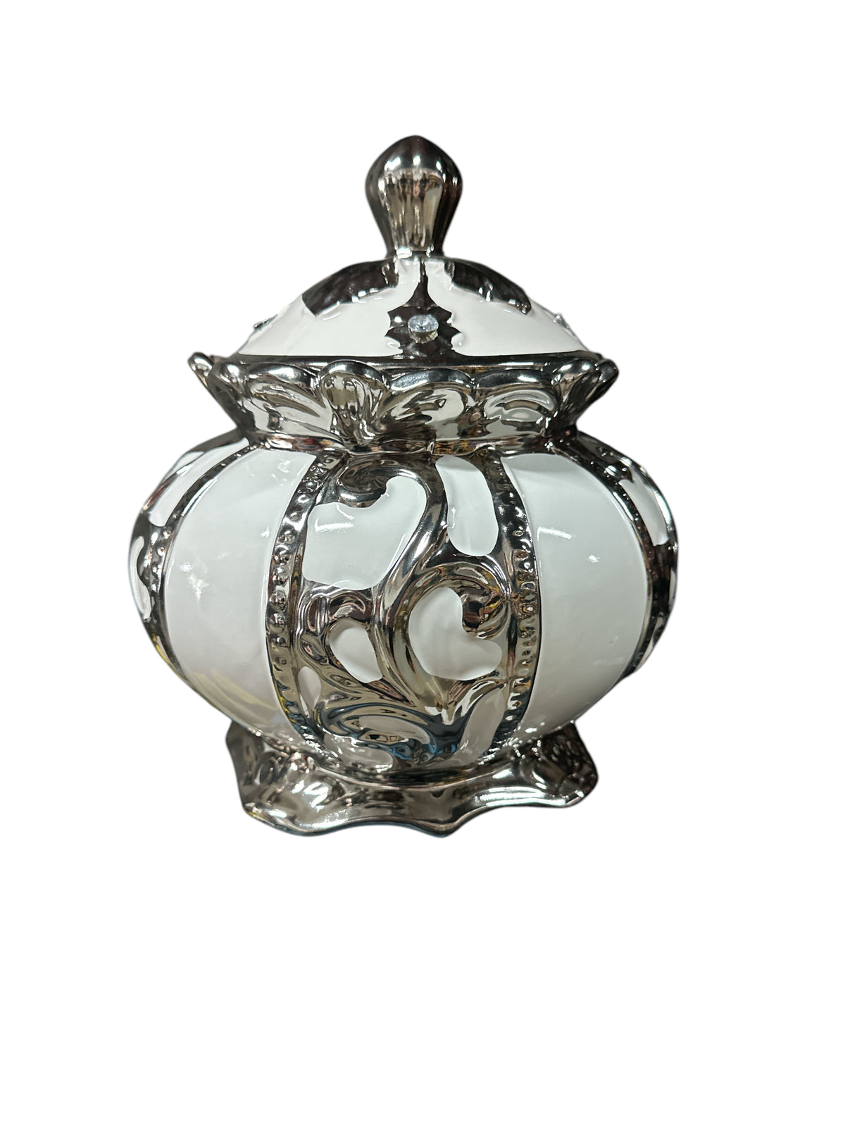 Obatala White/ Silver  Turrens 10"x 10"x 11"
