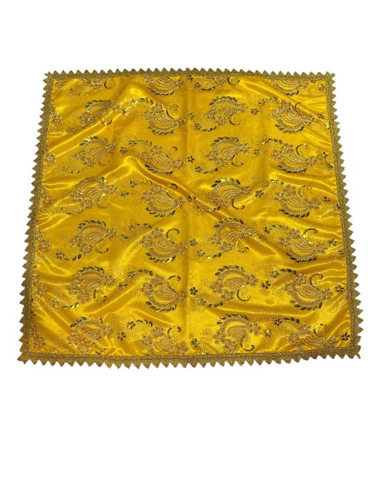 Ochun satin and embroidered fabric cloth 36"x 36"