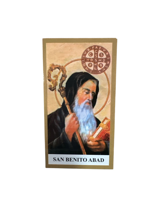 Prayer Card San Benito de Abad 4"x 2"