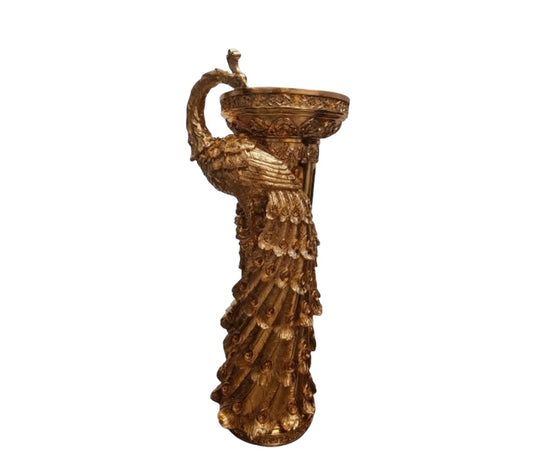 Ochun Golden Pilar Peacock (Pedestal) 39”H x 15”W