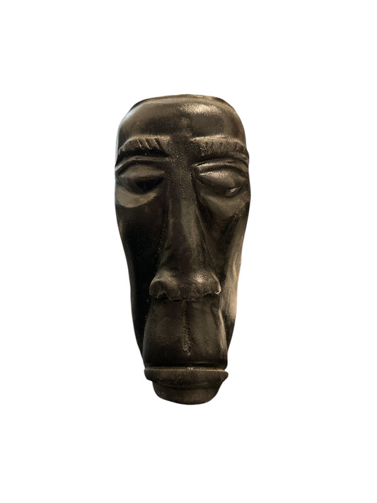 Carved wooden black head 7"x 3"