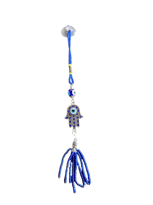Fatima's Hand Pendant with Blue Turkish Eye