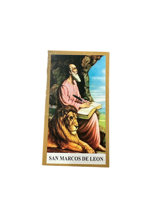 Prayer Card San Marcos de León 4"x 2"