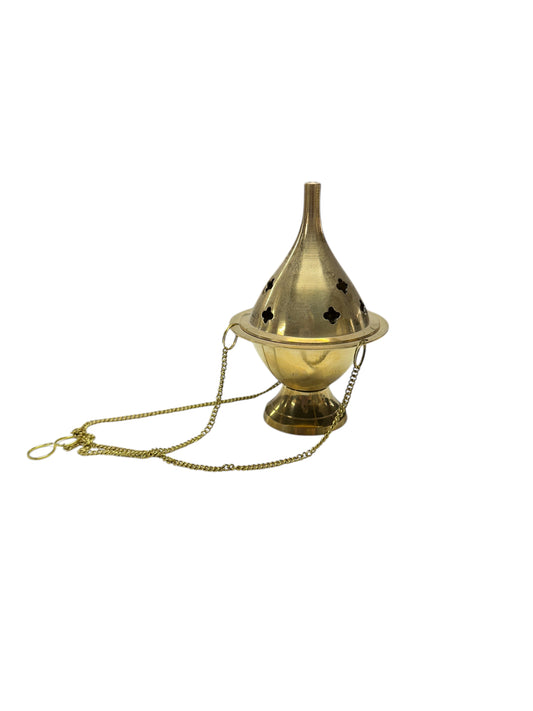 Hanging Brass incense burner 4"H