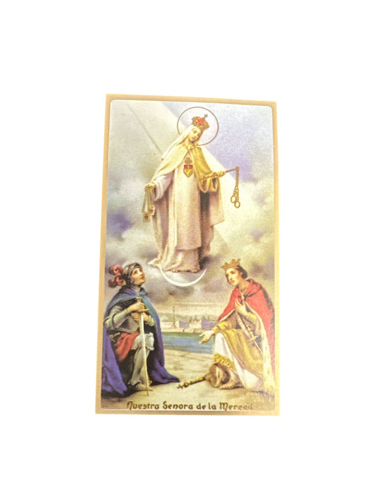 Prayer Card Our Lady of Mercy 4"x 2"