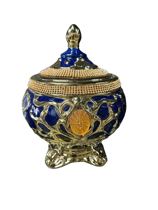 Yemaya Tureens Blue/ gold 10"x 7"