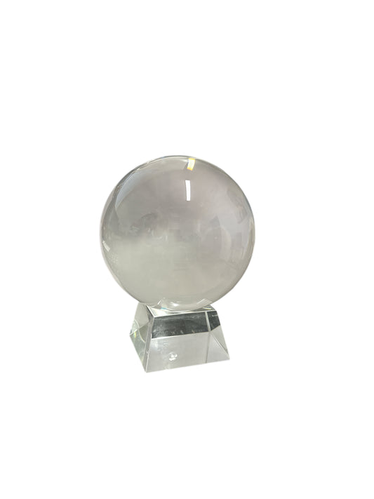 Clear Crystal Divination Ball with Stand 130 mm