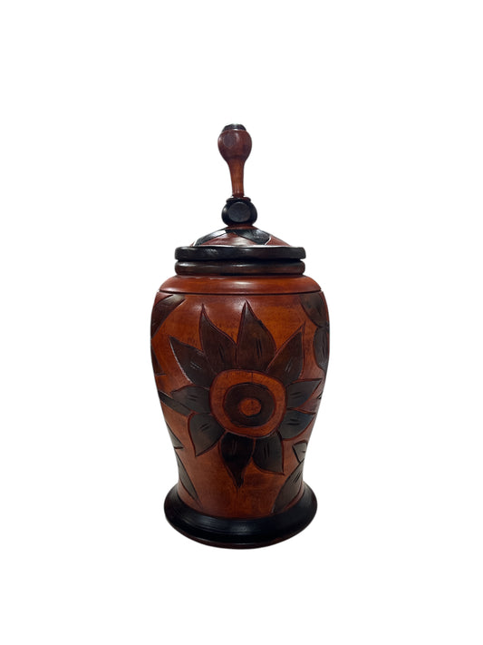 Carved Wooden Potiche (Lebrillo) 18"H x 8"W