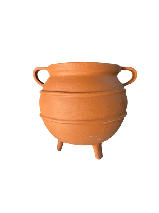 Clay Cauldron with 3 Legs 14"H x 12"W