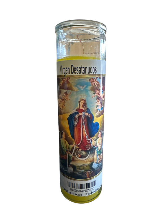 8" Mary As Untier of Knots Image Candle