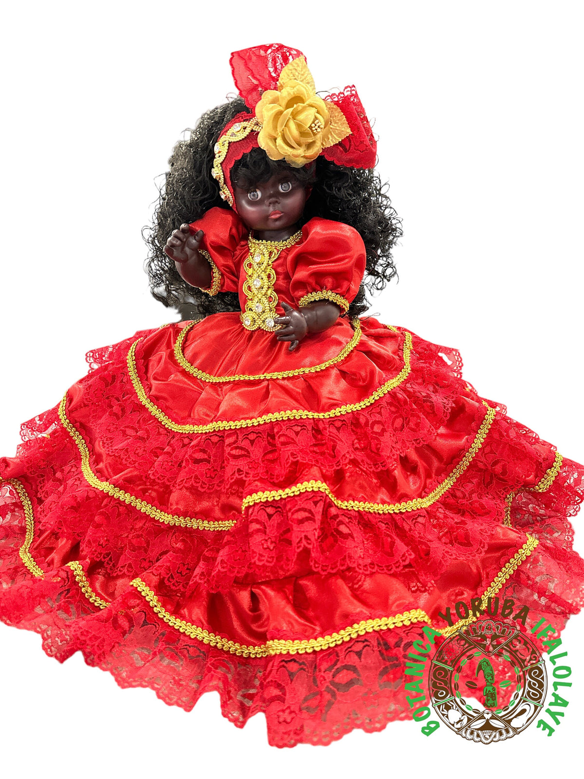 15" Spiritual Doll Dressed in Red and Gold