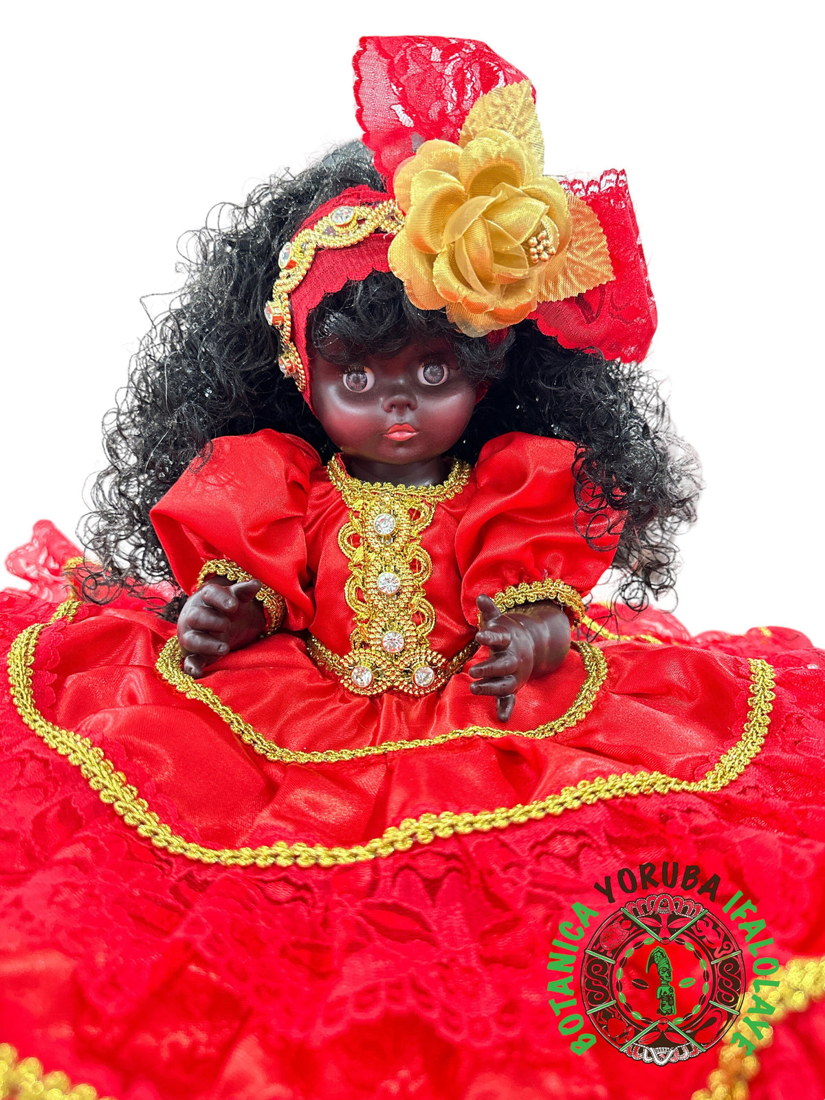 15" Spiritual Doll Dressed in Red and Gold