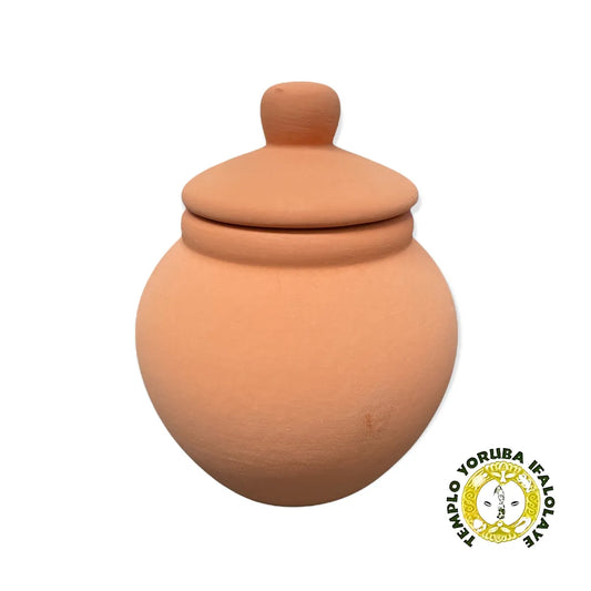 Small Clay Potiche  3.5"x 4"